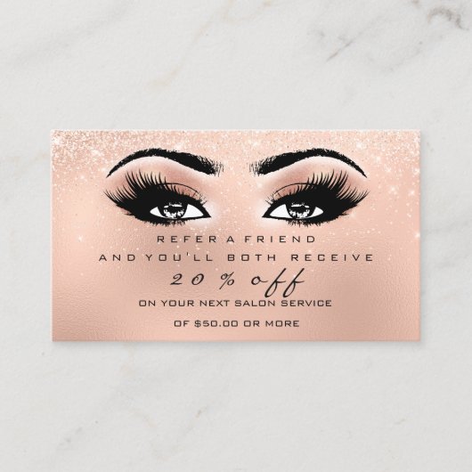 Salon Reference Kaart Makeup Spark Pink Peach Lash (Voorkant)