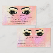 Salon Reference Kaart Peach Makeup Lashes Extensio (Voorkant / Achterkant)