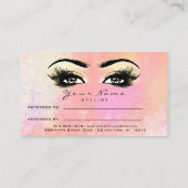 Salon Reference Kaart Peach Makeup Lashes Extensio (Achterkant)