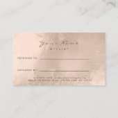 Salon Reference Kaart Pearl Makeup Lash Hairdresse (Achterkant)