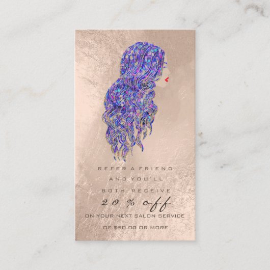 Salon Reference Kaart Pearl Makeup Lash Hairdresse (Voorkant)