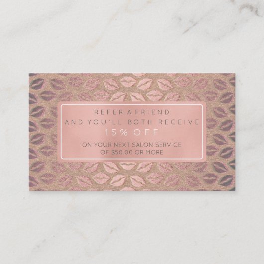 Salon Reference Kaart Pink Gold Roos White Grey Ki (Voorkant)