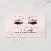 Salon Reference Kaart Pink Makeup Lashes Extension (Voorkant)