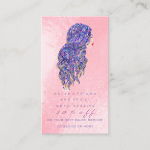 Salon Reference Kaart Pink Makeup Lashes Hairdress
