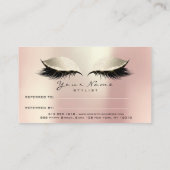 Salon Reference Kaart Pink Makeup Lashes Ivory (Achterkant)