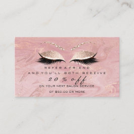 Salon Reference Kaart Pink Makeup Lashes Marble