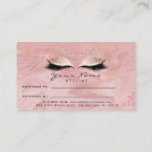 Salon Reference Kaart Pink Makeup Lashes Marble (Achterkant)