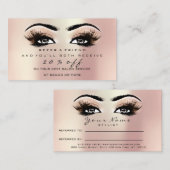 Salon Reference Kaart Roos Makeup Lashes Extension (Voorkant / Achterkant)