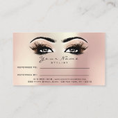 Salon Reference Kaart Roos Makeup Lashes Extension (Achterkant)