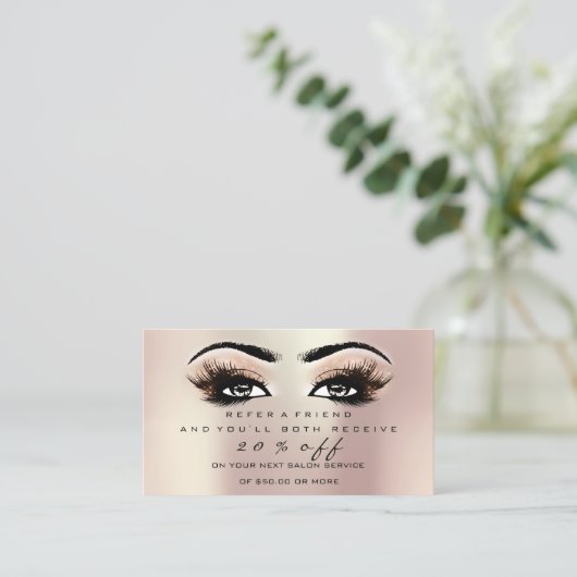 Salon Reference Kaart Roos Makeup Lashes Extension (Staand voorkant)