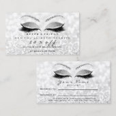 Salon Reference Kaart Silver Makeup Lashes Extensi (Voorkant / Achterkant)
