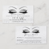 Salon Reference Kaart Silver Makeup Lashes Extensi (Voorkant / Achterkant)