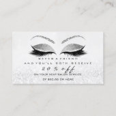 Salon Reference Kaart Silver Makeup Lashes Extensi (Voorkant)