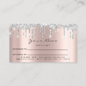 Salon Reference Kaart Silver Makeup Lashes Nails W (Achterkant)