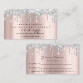 Salon Reference Kaart Silver Makeup Lashes Nails W (Voorkant / Achterkant)