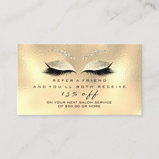 Salon Reference Kaart Skinny Makeup Lash Champaign (Voorkant)