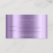 Salon Reference Kaart Violet Lavender Sparkly Lotu (Achterkant)