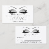 Salon Reference Kaart White Makeup Lashes Extensio (Voorkant / Achterkant)