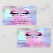 Salon Reference Roos Pink Makeup Lashes Extension Aanbevelingskaartje (Voorkant / Achterkant)