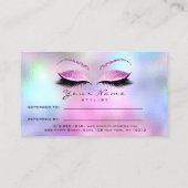 Salon Reference Roos Pink Makeup Lashes Extension Aanbevelingskaartje (Achterkant)
