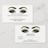 Salon Referral Kaart Glitter Esthetician Lashes (Voorkant / Achterkant)