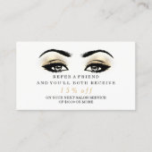 Salon Referral Kaart Glitter Esthetician Lashes (Voorkant)
