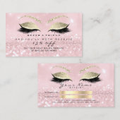 Salon Referral Kaart Glitter Gold Pink Lashes (Voorkant / Achterkant)