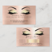 Salon Referral Kaart Glitter Gold Roos Roze streep (Voorkant / Achterkant)