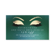 Salon Referral Kaart Glitter Gold Woodland Lashes
