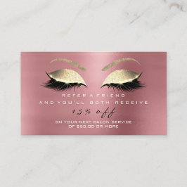 Salon Referral Kaart Glitter Roos Gold Bean Lashes