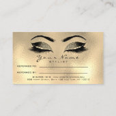 Salon Referral Kaart Makeup Artist Gold Wax Lashes (Achterkant)