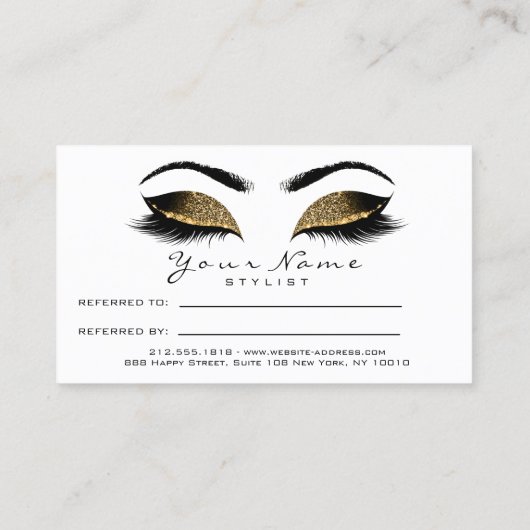 Salon Referral Kaart Makeup Artist White Wax Lashe (Achterkant)