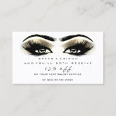 Salon Referral Kaart Makeup Lash Eye Gold White (Voorkant)