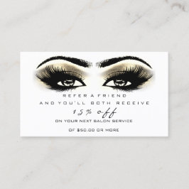 Salon Referral Kaart Makeup Lash Eye Gold White