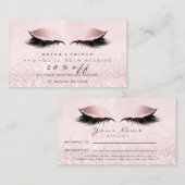 Salon Referral Kaart Makeup Pink Princess Lashes (Voorkant / Achterkant)