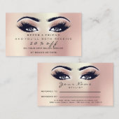 Salon Referral Kaart Makeup Roos Roze knoeiboel (Voorkant / Achterkant)