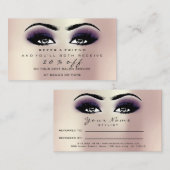 Salon Referral Kaart Makeup Roos Roze Violet Lashe (Voorkant / Achterkant)
