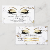 Salon Referral Kaart Marble Gold Eyes Lashes (Voorkant / Achterkant)
