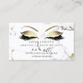 Salon Referral Kaart Marble Gold Eyes Lashes (Voorkant)