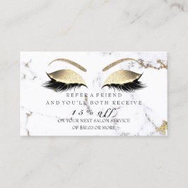 Salon Referral Kaart Marble Gold Eyes Lashes