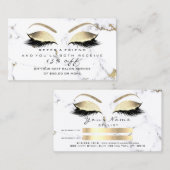 Salon Referral Kaart Marble Gold White Lashes (Voorkant / Achterkant)
