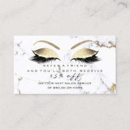 Salon Referral Kaart Marble Gold White Lashes