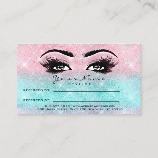 Salon Referral Kaart Ocean Makeup Lashes Extension (Achterkant)