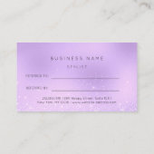 Salon Referral Kaart Paars Lavender Glitter Lotus3 (Achterkant)