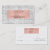 Salon Referral Kaart Pink Gold Roos White Grey Fau (Voorkant / Achterkant)