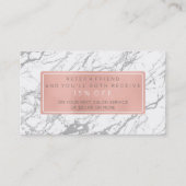Salon Referral Kaart Pink Gold Roos White Marble (Voorkant)