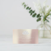 Salon Referral Kaart Roze Rose Diamond Lotus White (Staand voorkant)