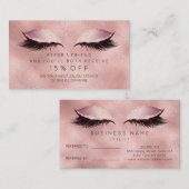 Salon Referral Kaart Roze Rose Makeup Lashes (Voorkant / Achterkant)