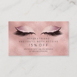 Salon Referral Kaart Roze Rose Makeup Lashes