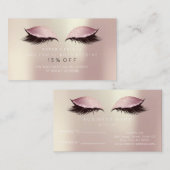 Salon Referral Kaart Roze Roze Roze Lashes (Voorkant / Achterkant)